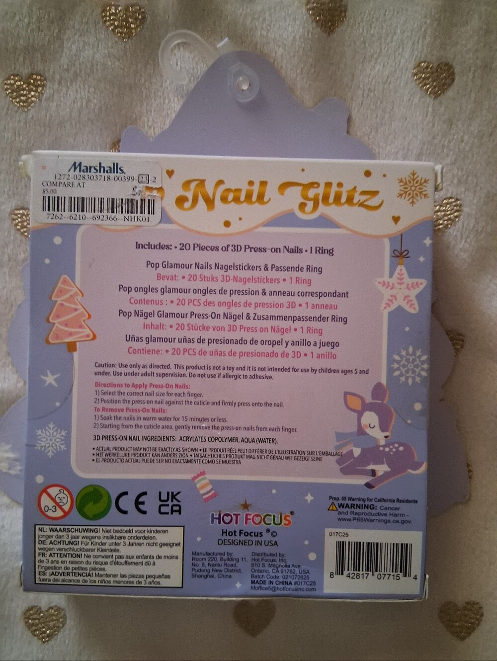 ✂️3/$15 *NIP* HOT FOCUS Pop Nail Glitz Press-Ons - Picture 4 of 4
